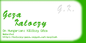 geza kaloczy business card